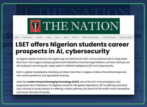 LSET offers Nigerian students career prospects in AI, cybersecurity